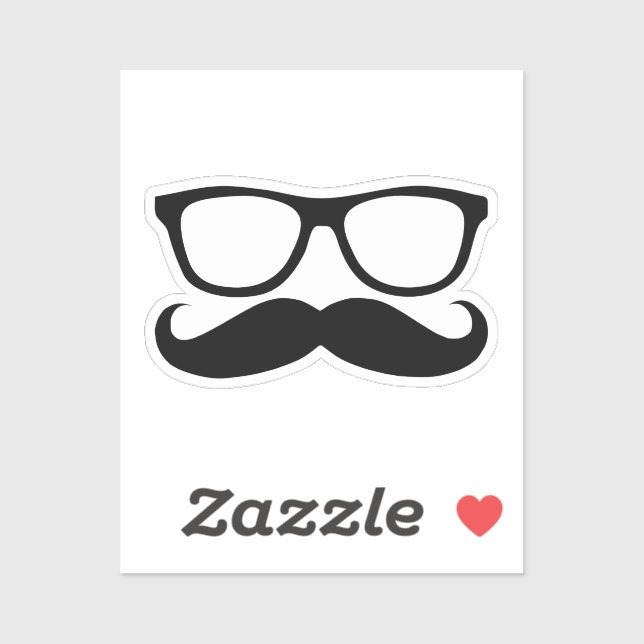 Mustache Nerd Contour Cut Sticker (Sheet)