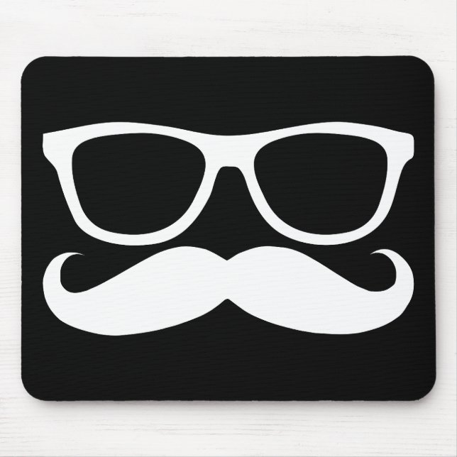 Mustache Nerd Mouse Pad (Front)