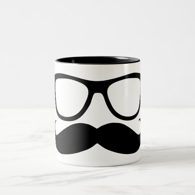 Mustache Nerd Two-Tone Coffee Mug (Center)