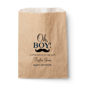 Mustache Oh Boy Baby Shower Favor Bags