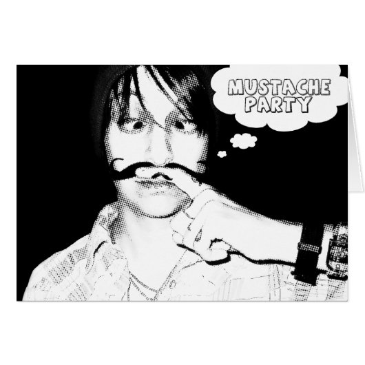 mustache party : comic staches cards (Front Horizontal)