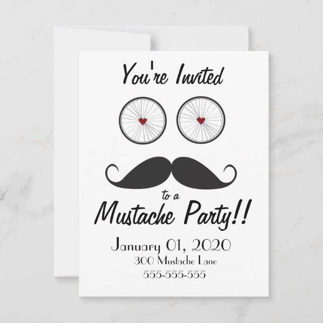 Mustache Party Invitation (Front)