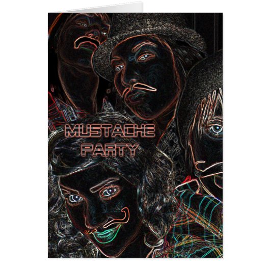 mustache party : neon staches (Front)