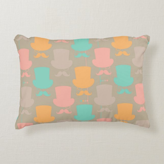Mustache pattern 2 accent pillow (Front)
