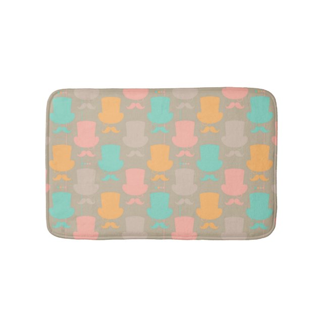 Mustache pattern 2 bath mat (Front)
