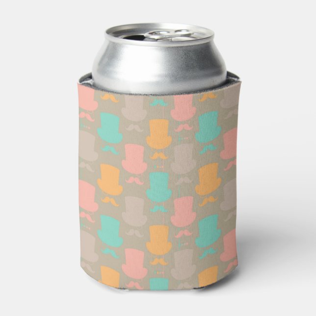 Mustache pattern 2 can cooler (Can Front)