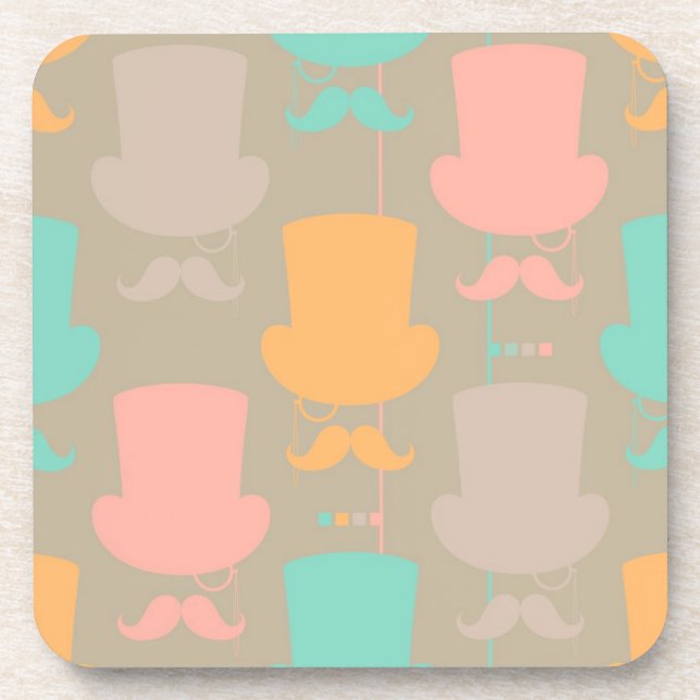 Mustache pattern 2 coaster (Front)