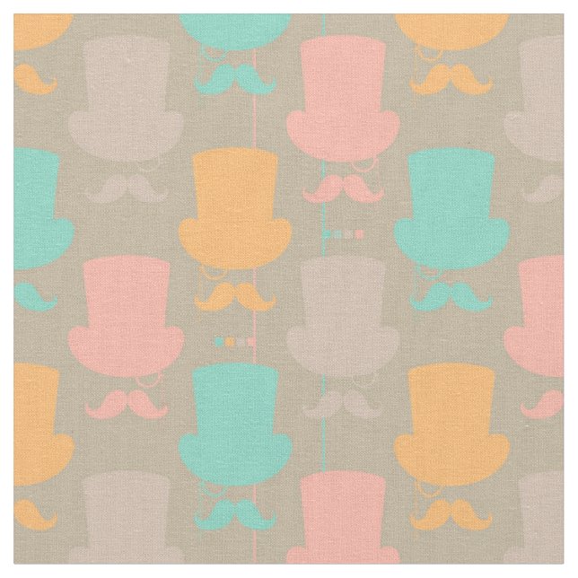 Mustache pattern 2 fabric (Close Up)