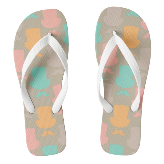 Mustache pattern 2 flip flops (Footbed)
