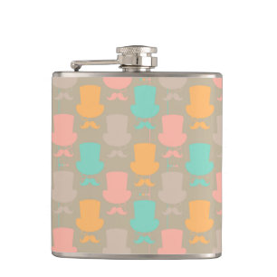 Mustache pattern 2 hip flask