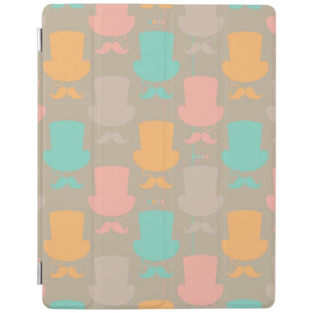 Mustache pattern 2 iPad smart cover (Front)