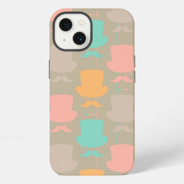Mustache pattern 2 iphone case (Back)