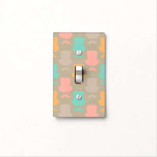 Mustache pattern 2 light switch cover