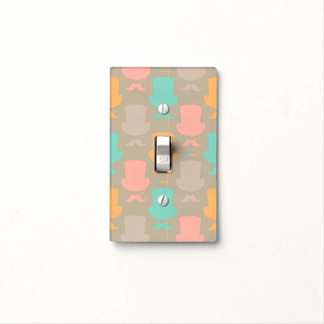Mustache pattern 2 light switch cover (In Situ)