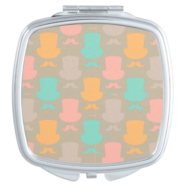 Mustache pattern 2 makeup mirror (Front)