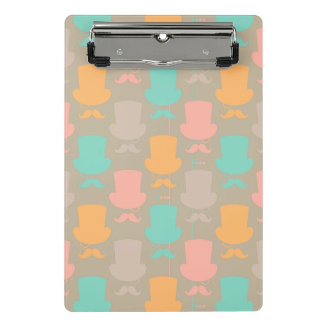 Mustache pattern 2 mini clipboard (Front)