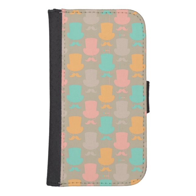 Mustache pattern 2 samsung galaxy wallet case (Front)