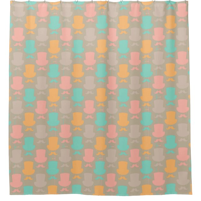 Mustache pattern 2 shower curtain (Front)