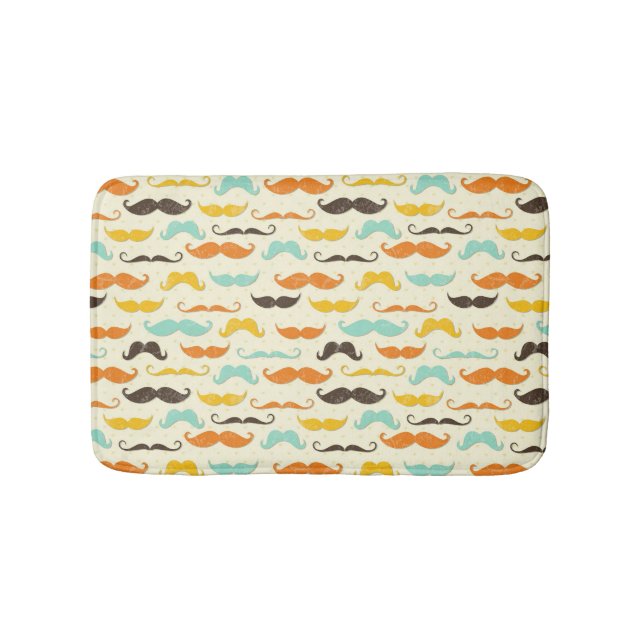 Mustache pattern 3 bathroom mat (Front)