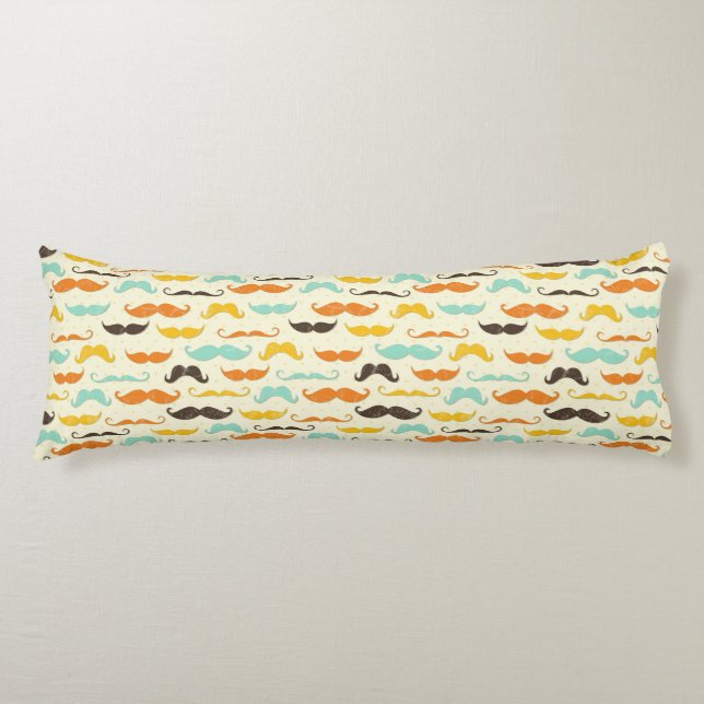 Mustache pattern 3 body pillow (Front)