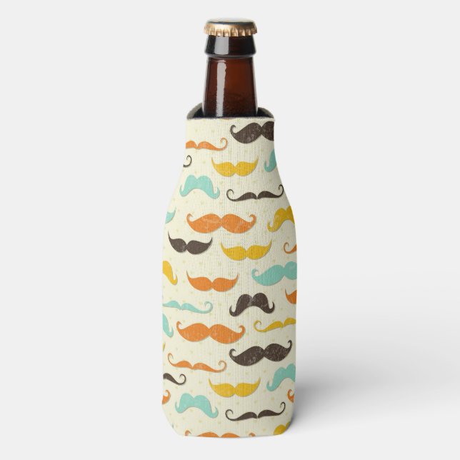 Mustache pattern 3 bottle cooler (Bottle Front)