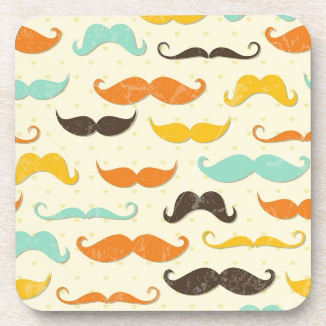 Mustache pattern 3 coaster (Front)