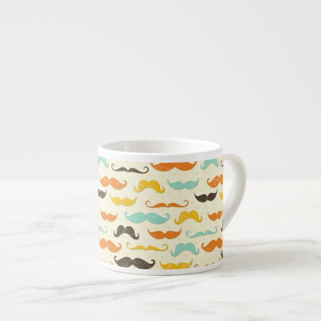 Mustache pattern 3 espresso cup (Front Right)