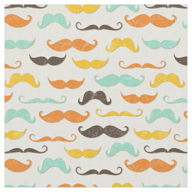 Mustache pattern 3 fabric (Close Up)