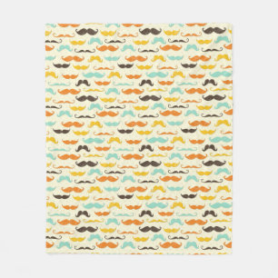Mustache pattern 3 fleece blanket