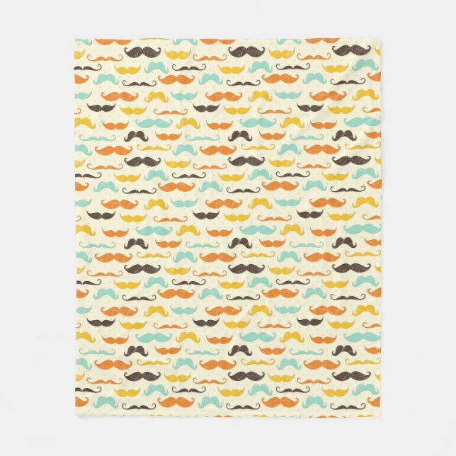 Mustache pattern 3 fleece blanket (Front)