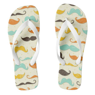 Mustache pattern 3 flip flops