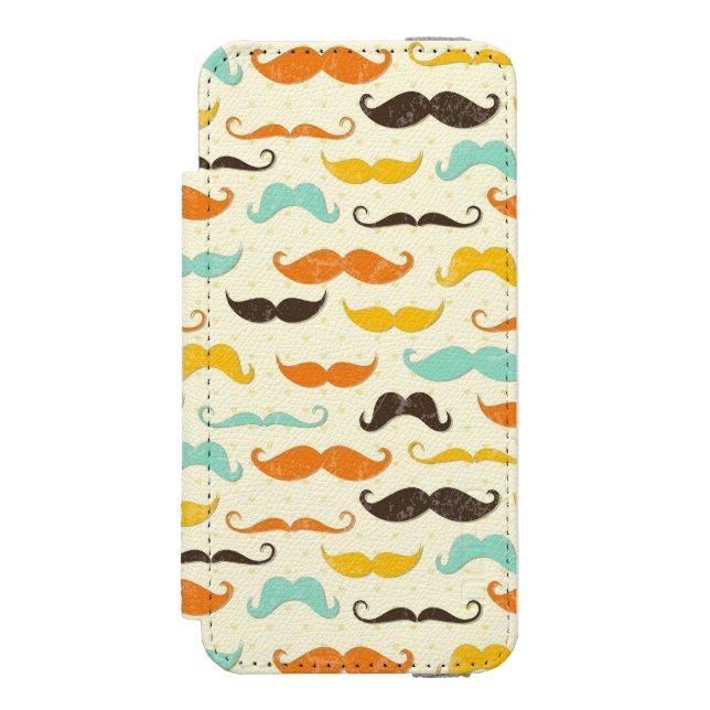 Mustache pattern 3 incipio iPhone wallet case (Folio Front)