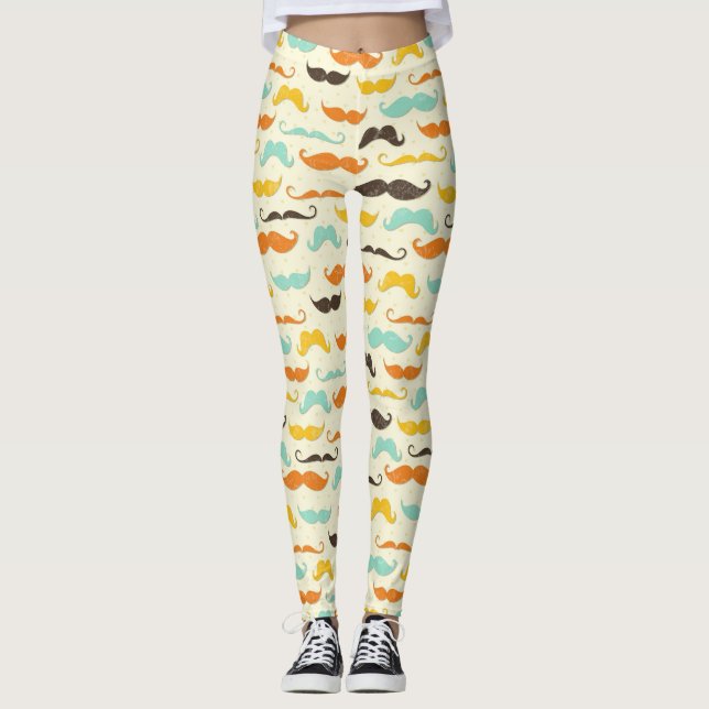 Mustache pattern 3 leggings (Front)
