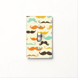 Mustache pattern 3 light switch cover