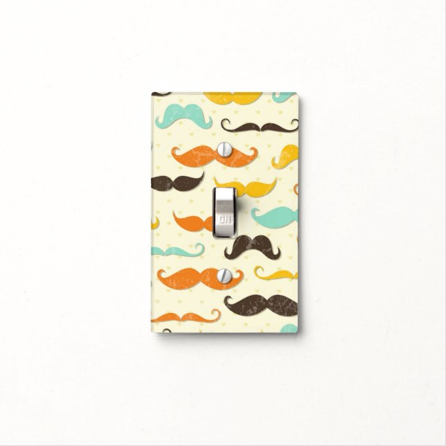 Mustache pattern 3 light switch cover (In Situ)