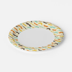 Mustache pattern 3 paper plates