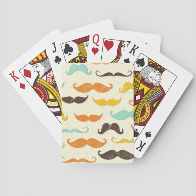 Mustache pattern 3 poker cards (Back)