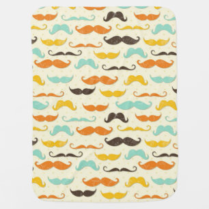 Mustache pattern 3 stroller blanket