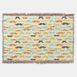 Mustache pattern 3 throw blanket