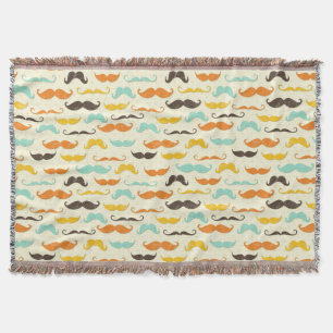 Mustache pattern 3 throw blanket