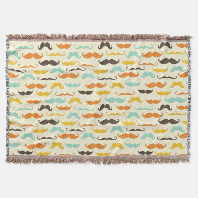 Mustache pattern 3 throw blanket (Front)