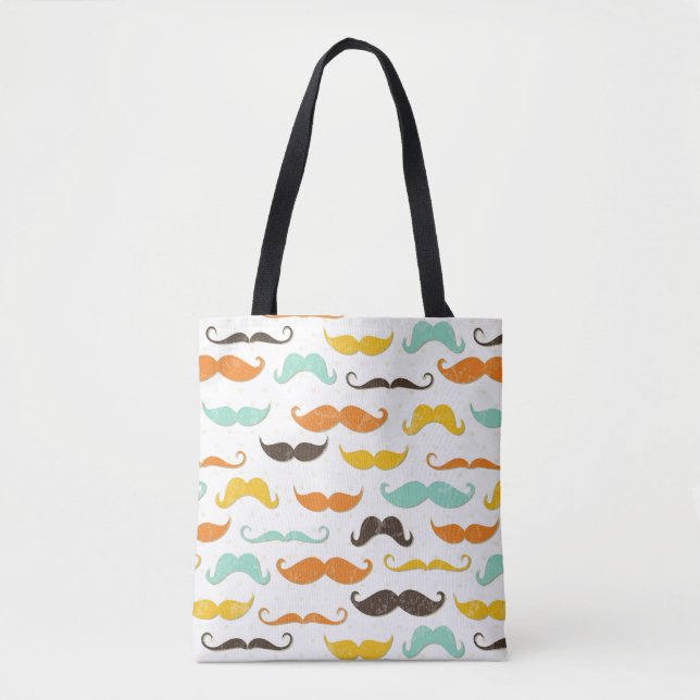 Mustache pattern 3 tote bag (Front)