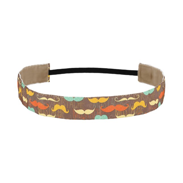 Mustache pattern athletic headband (Front)