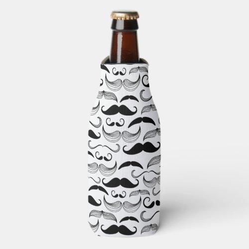 Mustache Pattern Bottle Cooler