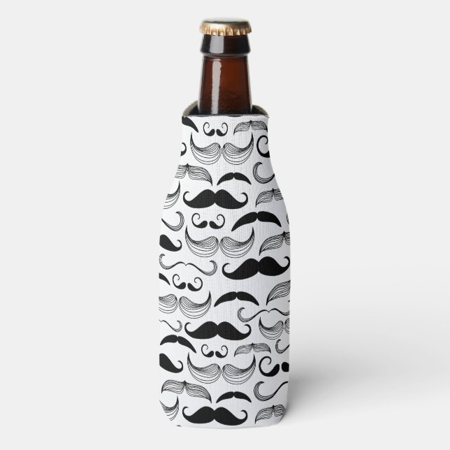 Mustache Pattern Bottle Cooler (Bottle Front)
