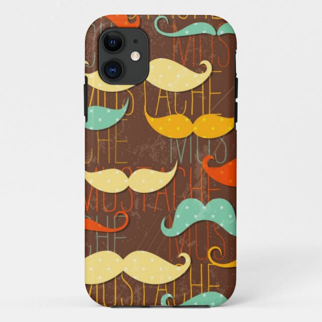 Mustache pattern Case-Mate iPhone case (Back)