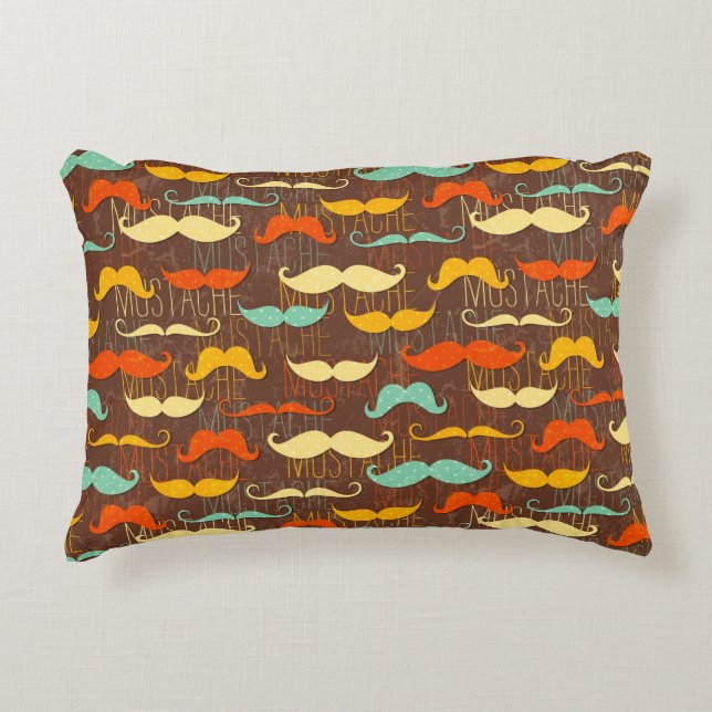 Mustache pattern decorative pillow (Front)