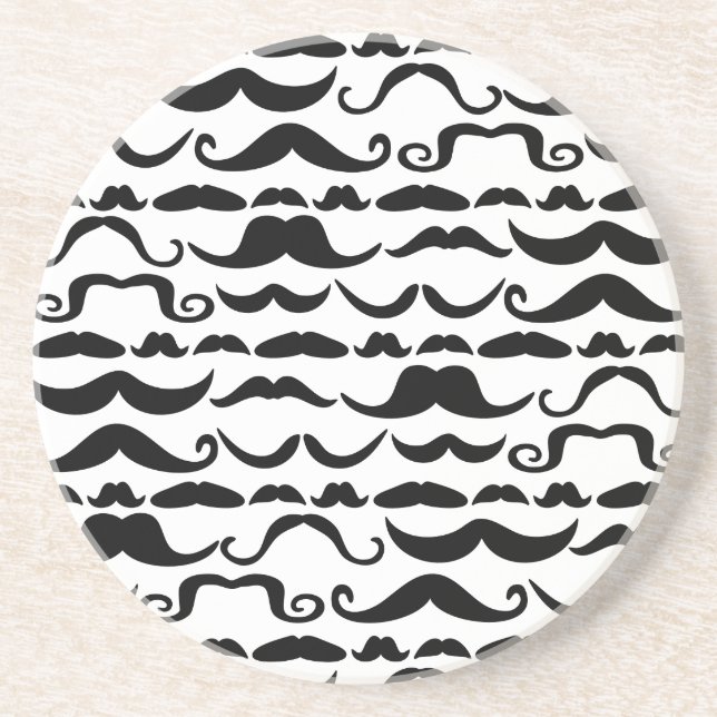Mustache Pattern Drink Coaster (Front)