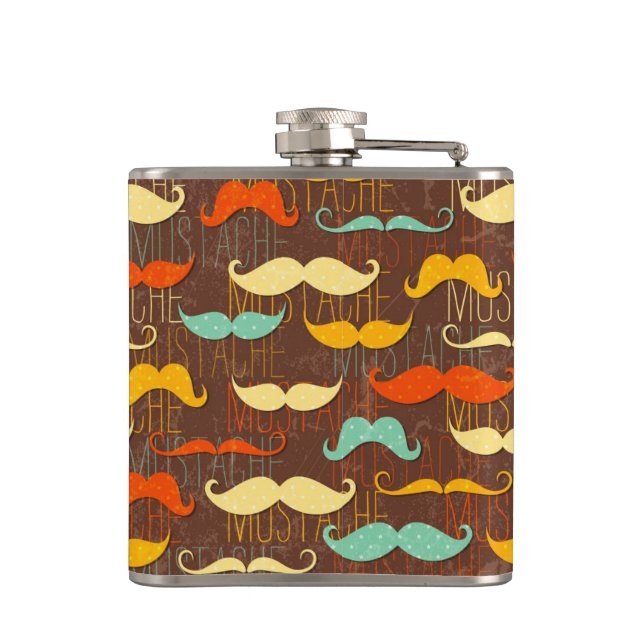 Mustache pattern flask (Back)