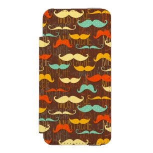 Mustache pattern iPhone SE/5/5s wallet case